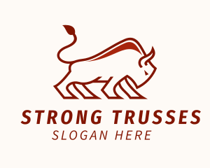 Strong Bullfighting Bull logo design