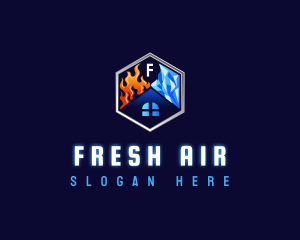 Heating Cooling HVAC logo design