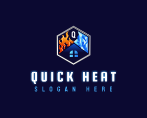 Heating Cooling HVAC logo design