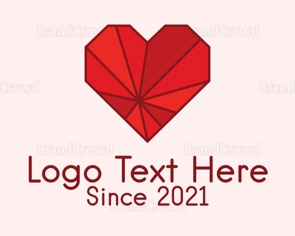 Geometric Ruby Heart Logo