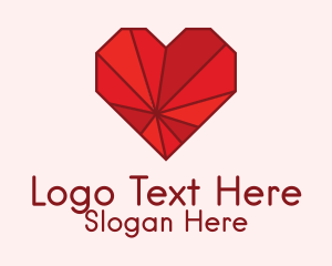 Geometric Ruby Heart  Logo