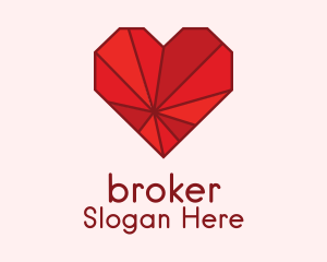 Geometric Ruby Heart  Logo