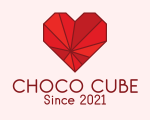 Relationship - Geometric Ruby Heart logo design