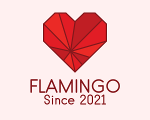 Romance - Geometric Ruby Heart logo design