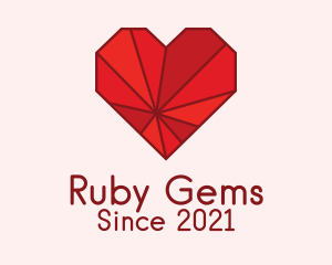 Ruby - Geometric Ruby Heart logo design