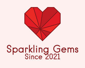 Geometric Ruby Heart  logo design