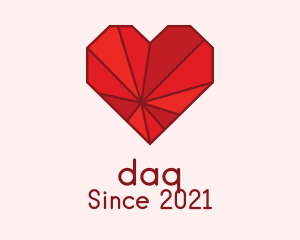 Romantic - Geometric Ruby Heart logo design