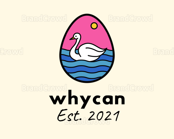 Egg Swan Swimming Logo