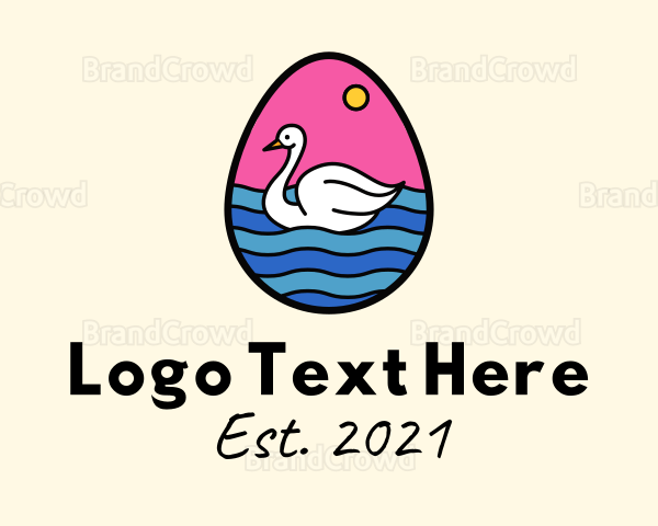 Egg Swan Swimming Logo