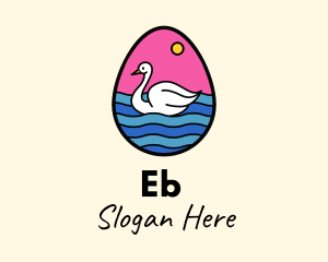 Egg Swan Swimming Logo