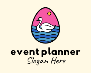 Egg Swan Swimming Logo