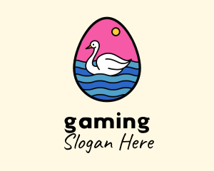 Egg Swan Swimming Logo