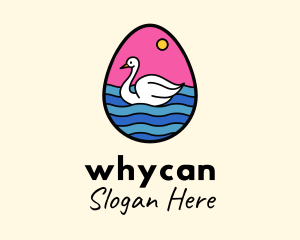 Egg Swan Swimming Logo