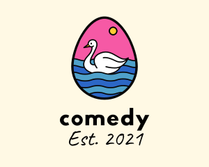 Natural Park - Egg Swan Swimming logo design