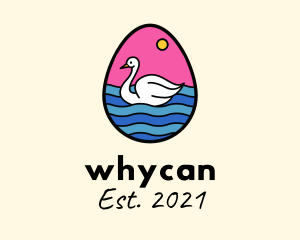 Geese - Egg Swan Swimming logo design