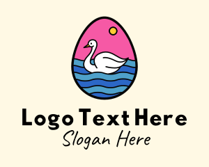 Egg Swan Swimming Logo
