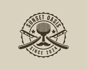 Mustache Shave Razor Logo