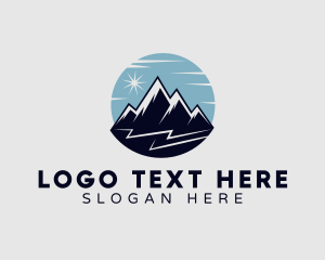 Rock Formation - Mountain Peak Star logo design