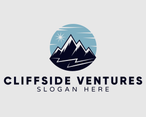 Cliff - Mountain Peak Star logo design