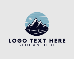 Trekking - Mountain Peak Star logo design
