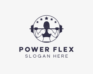 Muscles - Woman Fitness Gym logo design