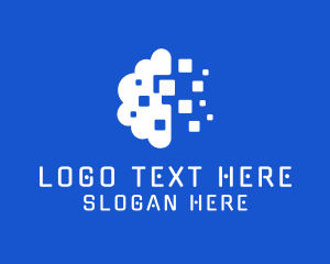 Pixelated - Digital Cloud Database logo design