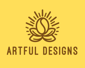 Bright Cafe Coffee Bean logo design