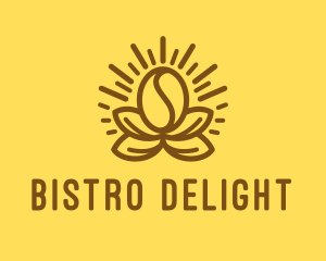 Bright Cafe Coffee Bean logo design