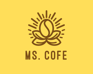 Bright Cafe Coffee Bean logo design