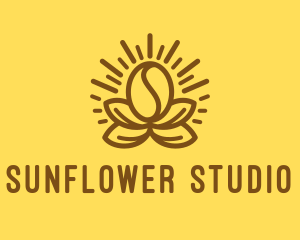 Sunflower - Bright Cafe Coffee Bean logo design