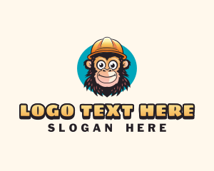 Industrial - Monkey Construction Hat logo design