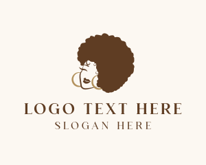 Makeup - Afro Hair Woman logo design