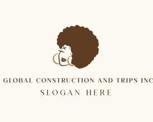 Cosmetics - Afro Hair Woman logo design