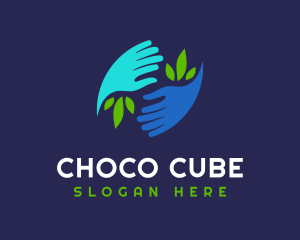 Helping Hand - Community Hand Eco logo design