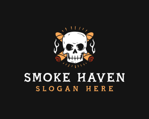 Tobacco Skull Smoke logo design