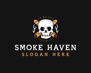 Smoke - Tobacco Skull Smoke logo design