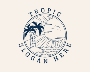 Tropical Summer Beach logo design