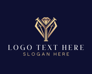 Letter Y - Diamond Jewel Letter Y logo design