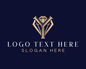 Luxury - Diamond Jewel Letter Y logo design