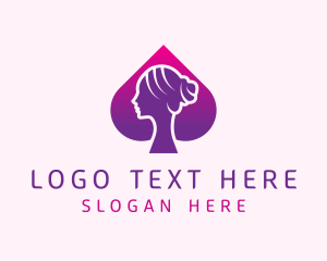 Purple Hair Spade logo design