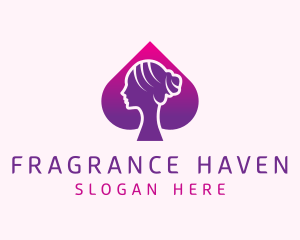 Purple Hair Spade logo design