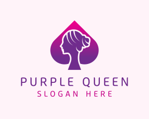 Purple Hair Spade logo design