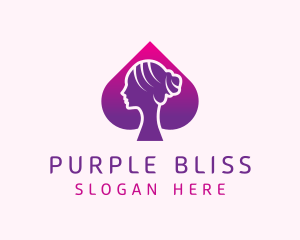 Purple Hair Spade logo design