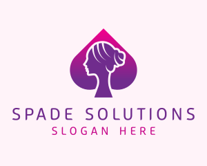 Spade - Purple Hair Spade logo design