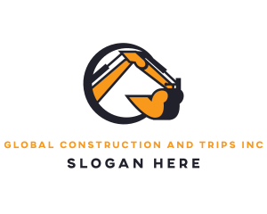 Demolition - Excavator Industrial Construction logo design