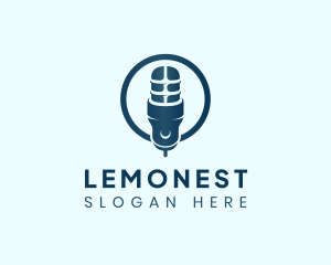 Vocalist - Podcast Microphone Record logo design
