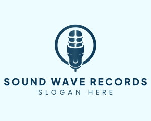 Record - Podcast Microphone Record logo design