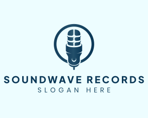 Record - Podcast Microphone Record logo design