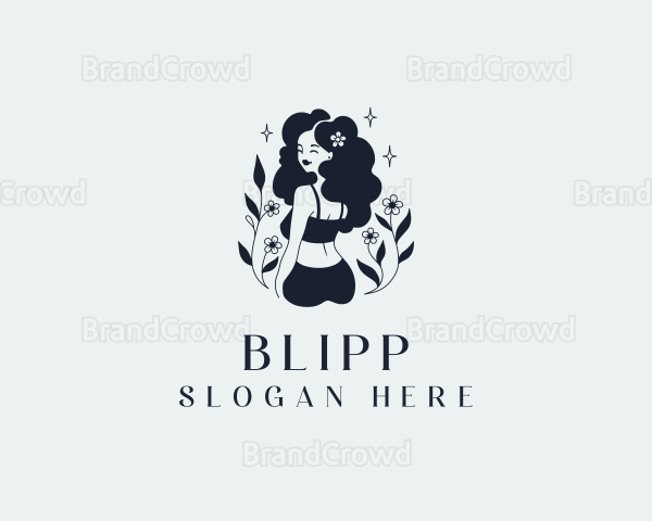 Bikini Flower Woman Logo