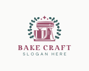 Baking Mixer Machine Wreath logo design